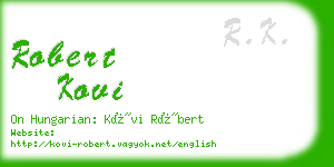 robert kovi business card